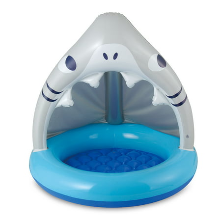 Summer Waves Round Inflatable Baby Shark Shade (Best Baby Pool For 1 Year Old)