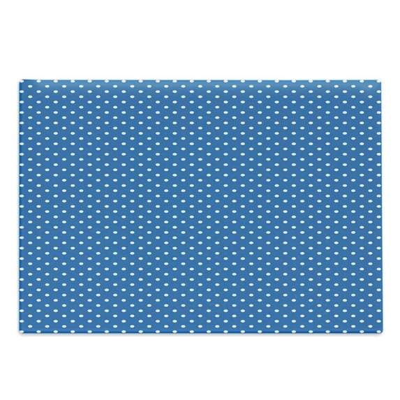 Polka Dots Cutting Board, Classical Polka Dots Pattern Modern Style Navy Boys Theme Retro Print, Decorative Tempered Glass Cutting and Serving Board, Large Size, Blue White, by Ambesonne