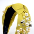 thumbnail image 5 of Cheers.US Women Girls Fashion Polyester Faux Pearl Twist Knotted Hair Hoop Headwear Headband Head Wrap Fashion Hair Accessory, 5 of 7