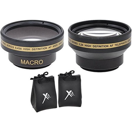2-PC KIT HD WIDE ANGLE & 2.2x TELEPHOTO LENS FOR SONY HDR-CX580V HDR-CX580