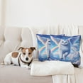 thumbnail image 4 of Ambesonne Cat Throw Pillow Cover 2 Pack, Pegasus Kitty Flies Clouds Sky, 20", Azure Blue Pale Pink, 4 of 7