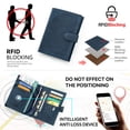 thumbnail image 6 of Contact's GenuineLeather Passport Holder with Airtag Slot RFID Blocking Passport Wallet Travel with SIM Card Removal Tool (Blue), 6 of 11
