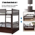 thumbnail image 4 of Giantex Full over Full Bunk Bed Platform Wood Bed Trundle & Ladder Rail, 4 of 7
