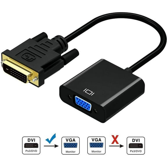DVI to VGA Adapter,1080p Active DVI-D to VGA Adapter Converter 24 1 Male to Female Adapter
