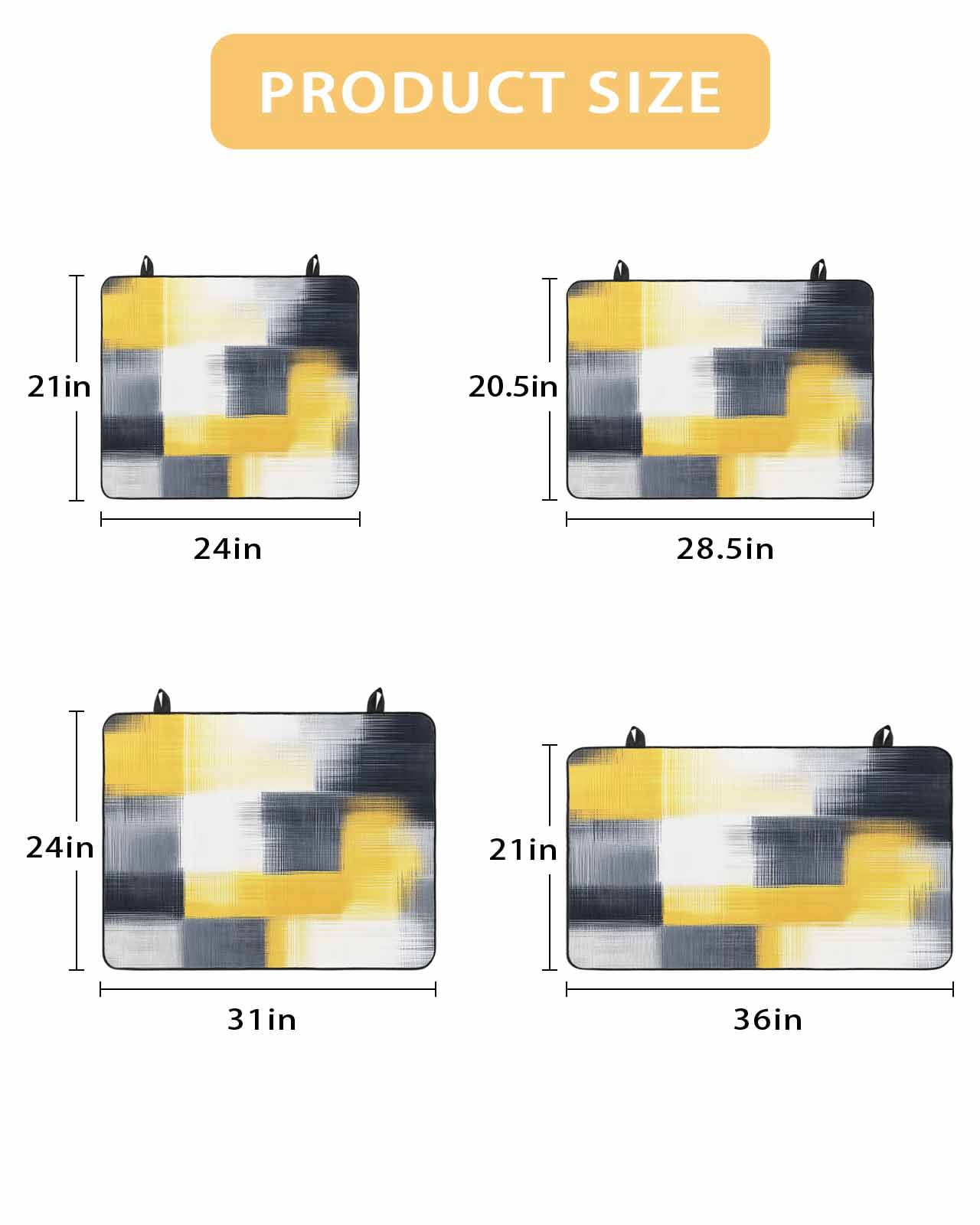 nqOlkjepod Large Induction Cooktop Protector Mat 24"x21", Abstract Yellow Black Stove Top Covers for Electric Stove, Vintage Geometric Oil Painting Art Stove Burner Cover Mats, Glass Top Stove Cover