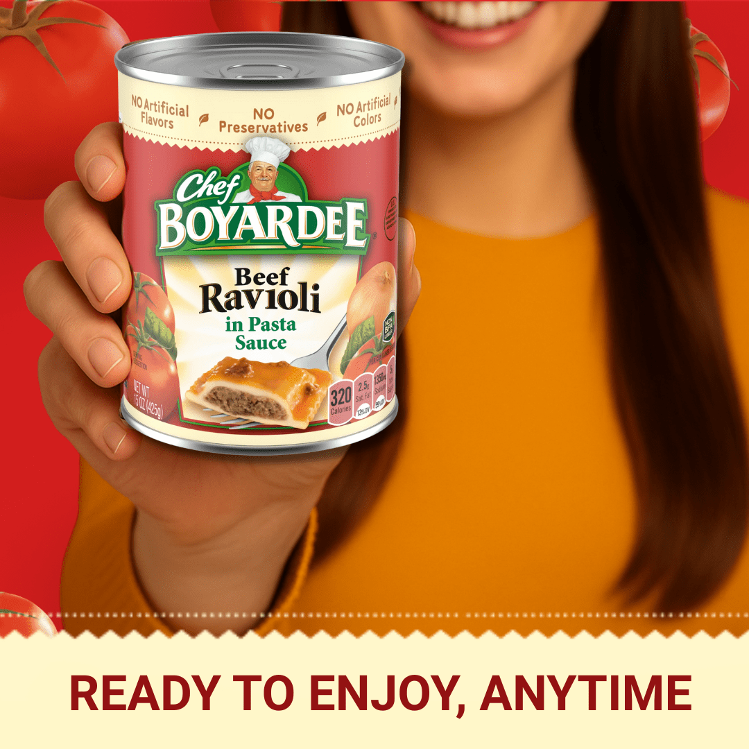 Beef Ravioli in Hearty Meat Sauce, Large 15 oz Cans, Bulk 12 Pack - Classic Canned Pasta & Comfort Food for Quick Weeknight Dinners & Kids Lunches