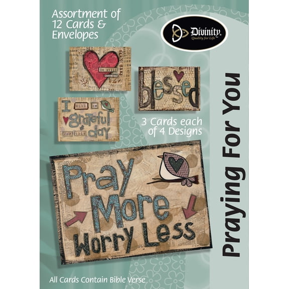 Boxed Greeting Cards - Praying For You Cards - Set of 12 - KJV