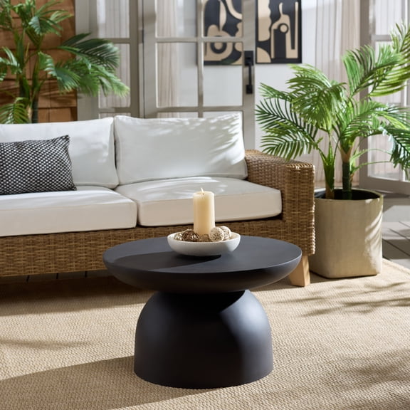 Safavieh Dylan Outdoor Modern Polyfiber Coffee Table, Black