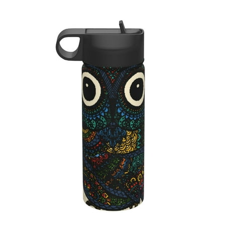 

Matuu Owl with Mandala for 18oz Durable Thermal Cups Keep Drinks Cold & Hot Insulated Coffee Mug with Lid (With Straw)