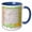 Blue/White, variant on 3drose, Image of New Mexico Topographic Map with Flag, 11oz Mug