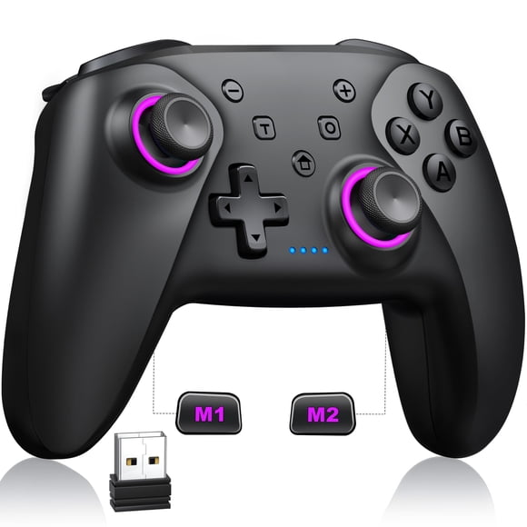 Control inalámbrico Bluetooth LED NealGamefy para Switch Pro