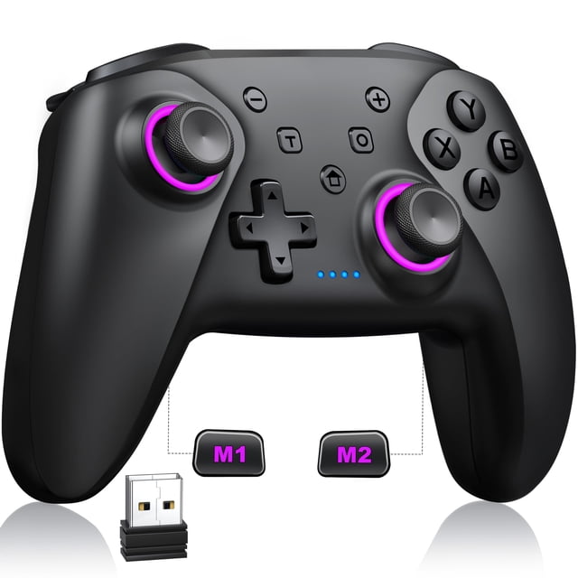 Control inalámbrico Bluetooth LED NealGamefy para Switch Pro