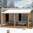 thumbnail image 2 of YODOLLA 10' x 14' Hardtop Gazebo, Aluminum Frame, Wall-Mounted - Wood Grain, 2 of 7