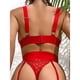 thumbnail image 2 of Conjunto De Lencería De 4 Piezas, Ropa De Dormir Sujetador Con Costuras De Malla Conjunto De Bragas Correas Ajustables Para El Amante Para La Noche De Boda Luna De Miel ANGGREK No, 2 of 6
