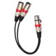 thumbnail image 3 of Cable divisor de micrófono balanceado de 1 XLR hembra a 2 XLR macho de alta resistencia en Y Rojo, 3 of 9
