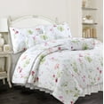 thumbnail image 2 of Summer Bloom Azalea Floral Garden Chintz 3 Piece Pink White Polyester Décor Throw Pillows (set of 3 - square, rectangle, bolster), 2 of 3