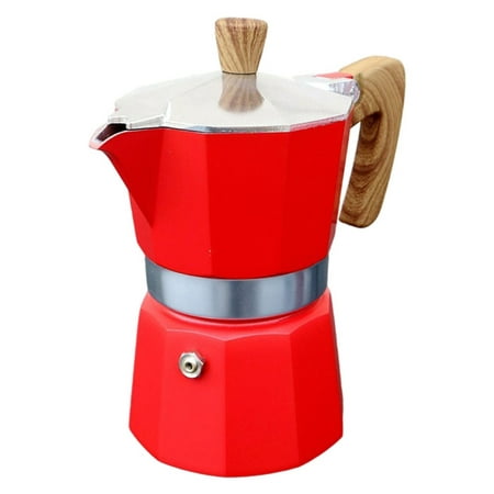 

Aluminum Espresso Maker Stovetop Espresso Maker Classic Moka Pot Makes Delicious Coffee - Red 300ml