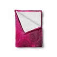 thumbnail image 2 of Magenta Soft Flannel Fleece Throw Blanket, Disc Shaped Fluid Dynamics with Circular Spherical Forms Whirls Rings Print Image, Cozy Plush for Indoor and Outdoor Use, 50" x 60", Magenta, by Ambesonne, 2 of 6