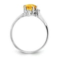 thumbnail image 2 of Solid 14k White Gold Citrine Yellow November Gemstone Diamond Engagement Ring Size 9 (.016 cttw.), 2 of 6