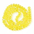 thumbnail image 3 of 10strands Electroplate Glass Beads Strands Half Rainbow Plated Faceted Rondelle Champagne Yellow 8x6mm Hole: 1mm about 63~65pcs/strand 39~40cm, 3 of 4
