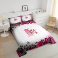 thumbnail image 4 of Erosebridal Monogrammed Bedding Sets Full with Comforter,Personalized Initial Duvet Insert,Letter Decoration,Reversible,3pcs, 4 of 8