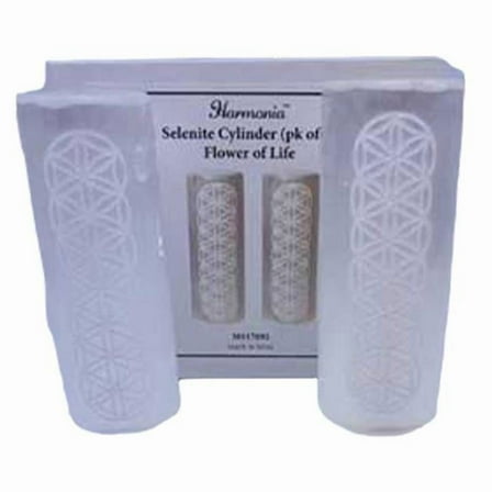 AzureGreen GHSEL4F Flower of Life Selenite harmonizer, Set of 2