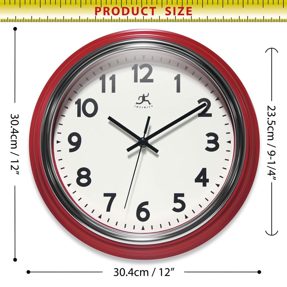 Infinity Instruments Gas Station Classic 12" Wall Clock - Red