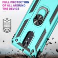 thumbnail image 4 of FYBTO Compatible with LG Stylo 5 Case, LG Stylo 5 Plus/LG Stylo 5V / LG Stylo 5X (6.2 Inch) Armor Protective Case with Metal Ring Holder Kickstand Shockproof Military Grade Hard Cover - Azure, 4 of 5