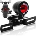 thumbnail image 1 of Motorcycle Tail Light Brake Stop Daytime Running Light Red 12V with Black License Plate Holder, 1 of 3