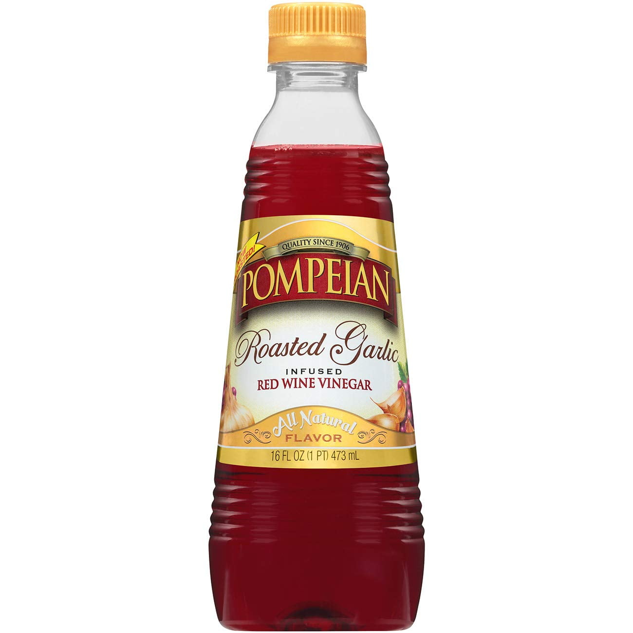 Pompeian Roasted Garlic Red Wine Vinegar 16 Ounce Pack Of 6 Walmart Com Walmart Com