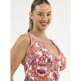 thumbnail image 4 of Time and Tru Women's and Women's Plus Plunge One Piece Swimsuit, Sizes XS-3X, 4 of 5