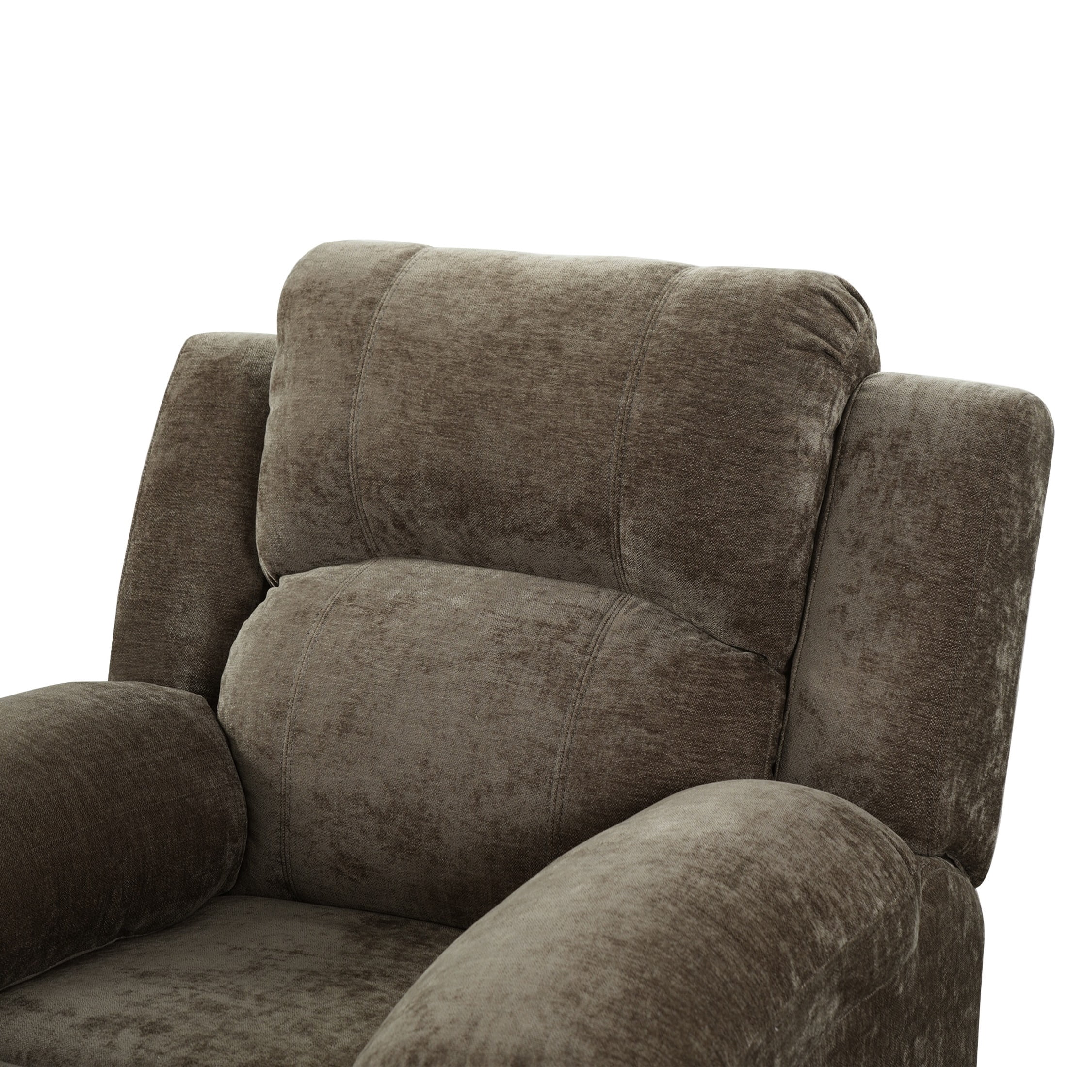 Christopher Knight Home Manual Recliner Chair with 3-Position Adjustable Backrest, Chenille Upholstery, Brown