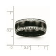 thumbnail image 6 of Chisel Stainless Steel Polished with Black Ceramic and CZ Ring, 6 of 7