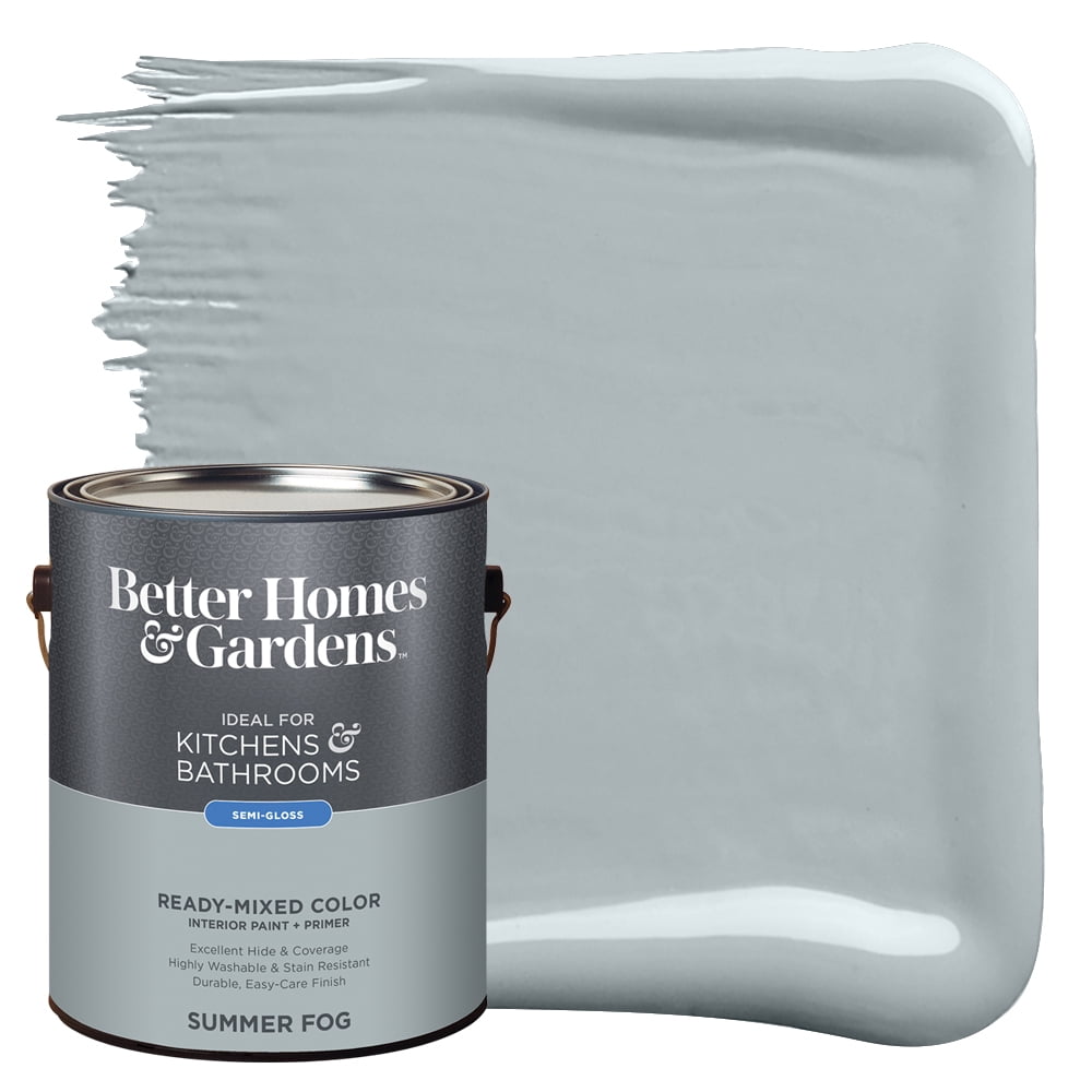Deseo Tantos Transistor Better Homes & Gardens Interior Paint and Primer, Summer Fog / Gray, 1  Gallon, Satin - Walmart.com