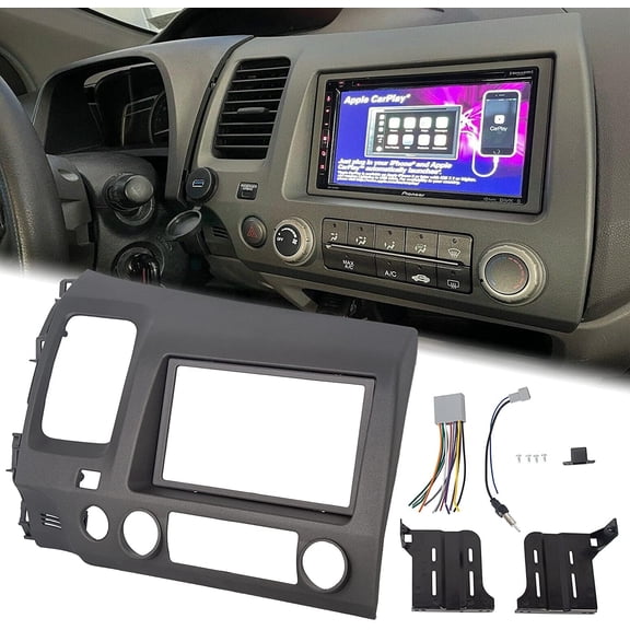 KOJEM Double DIN Dash Fit for 2006-2011 Honda Civic Car Stereo Radio Installation Kit Grey 2007 2008 2009 2010