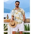 thumbnail image 3 of COOFANDY Beach Button Up Shirts for Men Hawaiian Flower Short Sleeve Shirts Tropical Beach Shirts, 3 of 7