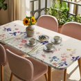 thumbnail image 3 of Spring Floral Table Cloths for 6 Foot Rectangle Tables, Farmhouse Summer Botanical Flowers Patio Waterproof Elastic Fitted Tablecloths, Washable Rectangular Table Cover for Camping, 3 of 8