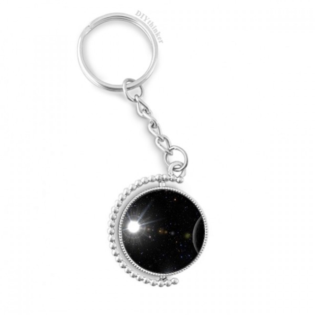 dark sky night white Accessoires de Disque de Porte-Clés Rotatif clip de Chaîne