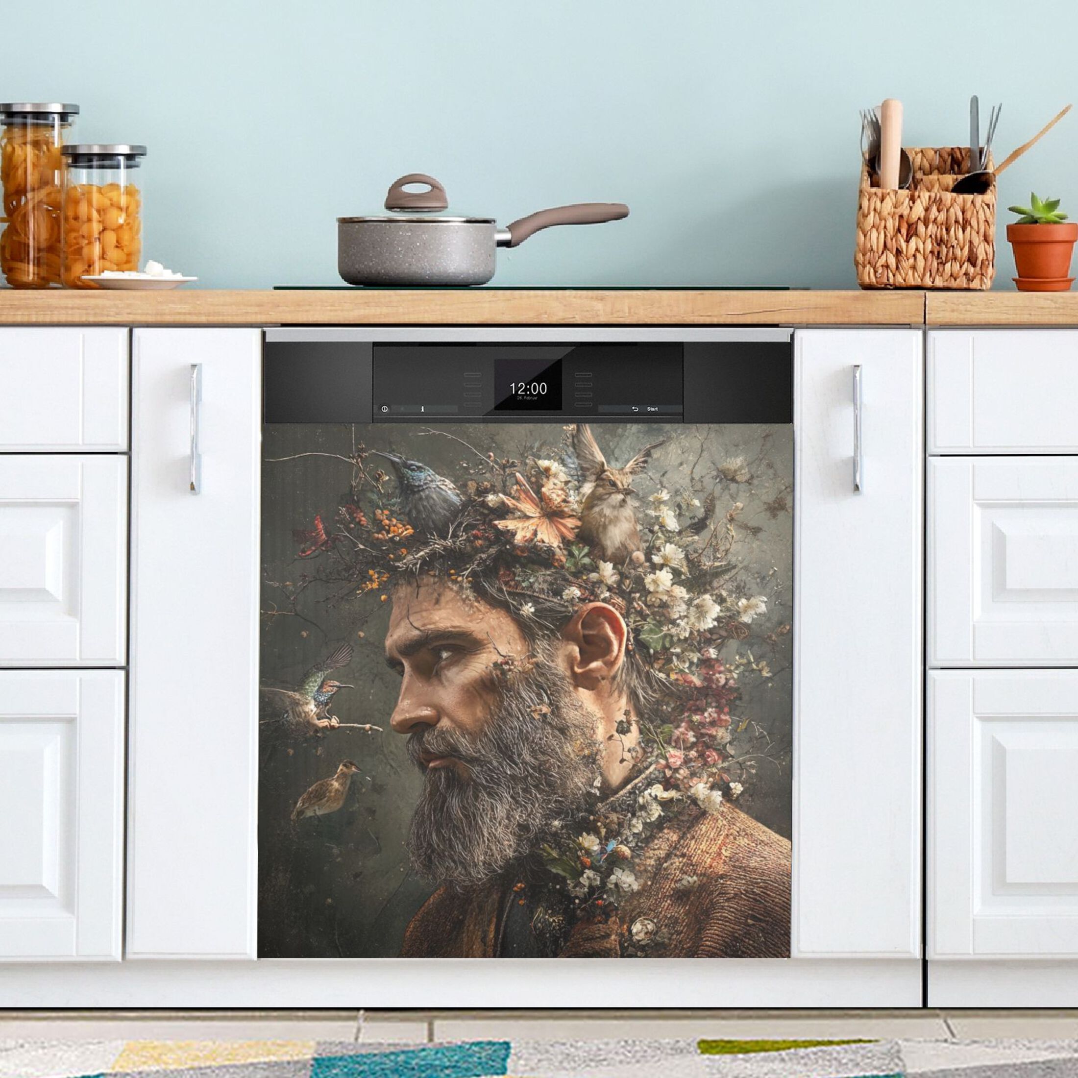 Dishwasher Magnetic Sticker 23x26 Inch Refrigerator Magnetic Sticker Washing Machine Magnetic Sticker Kitchen Panel Magnetic Sticker Home Decor Super Cool Man