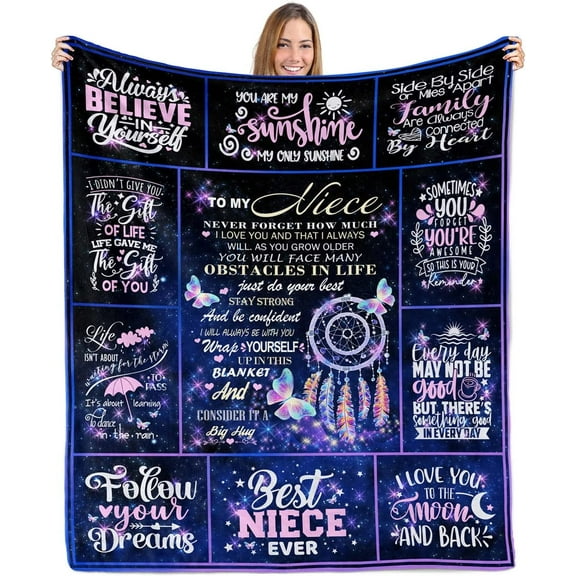 Gifts for Niece Blanket, Niece Gifts from Auntie, Birthday Gift for Niece from Aunt, Niece Gifts, Niece Gifts from Aunt, Graduation Gifts for Niece, Throw Blanket 60"X50"