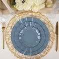 thumbnail image 5 of 10 Ocean Blue 6" Round Disposable Salad Dinner Plastic Plates Gold Wavy Trim Wedding Party Tableware, 5 of 5