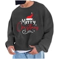 thumbnail image 2 of Penkiiy Men's Crew Neck Merry Christmas Sweatshirt Pullover Long Sleeve Top Black, 2 of 5