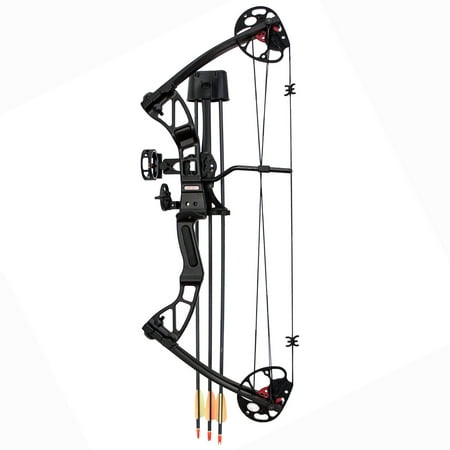 SAS Rex 55Lb Hunting Compound Bow Package w/ Bow Sight, Arrow Rest, Quiver,