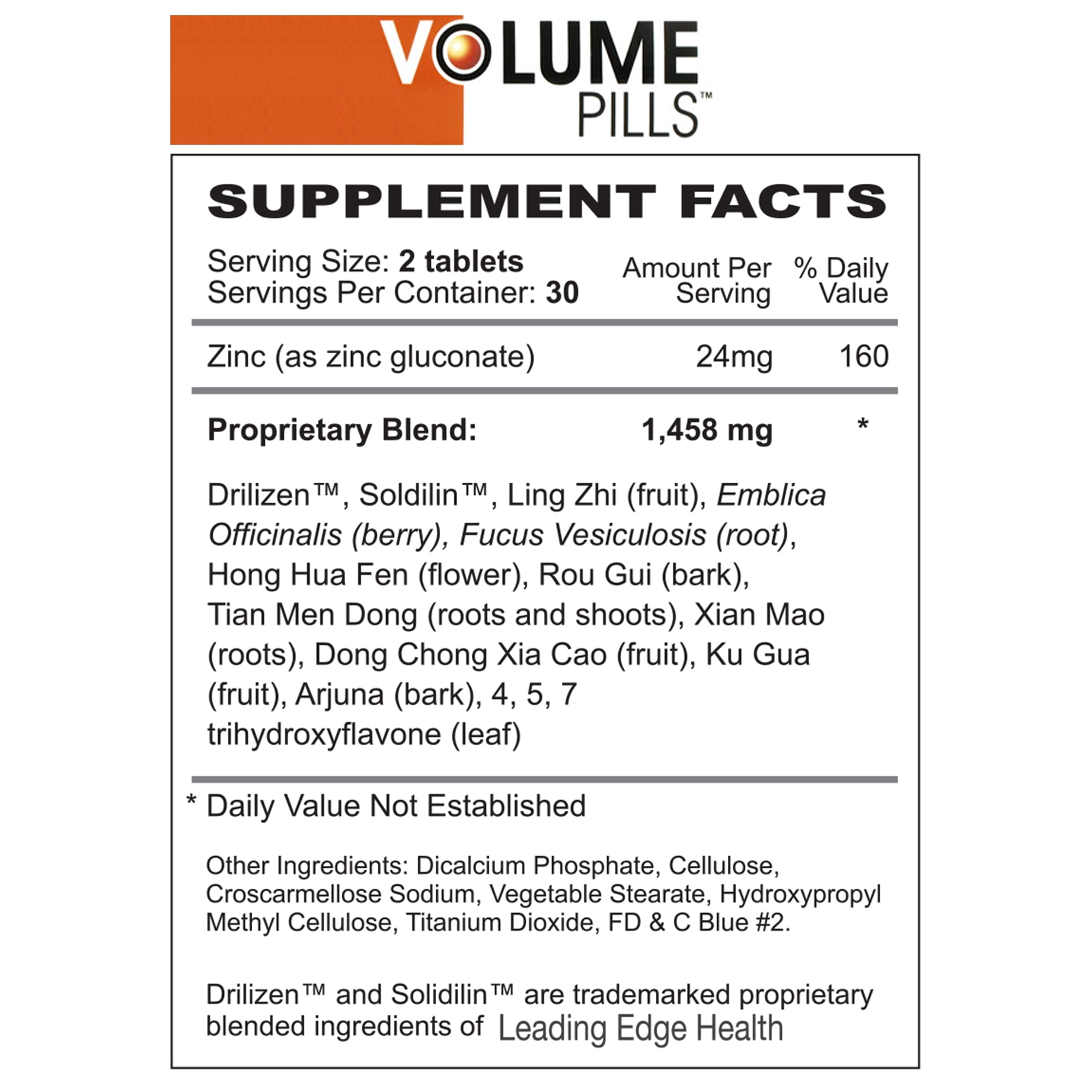 Leading Edge Health Volume Pills Men’s Daily Supplement with Herbal Blend and Zinc 60 Tablets