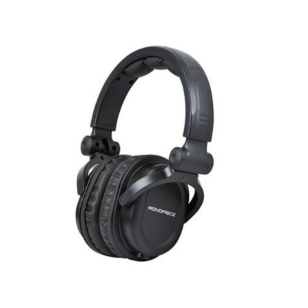 Monoprice 108323 Premium HiFi DJ Style OvertheEar Pro Headphone Bundle with 3.5mm to 1/4Inch