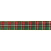Ruban d'artisanat à plaid rouge et vert de Noël 2,5 "x 16 yards