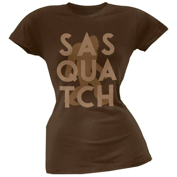 Sasquatch Brown Soft Juniors T-Shirt - Medium