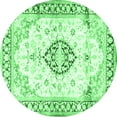 thumbnail image 1 of Ahgly Company Indoor Round Medallion Emerald Green Traditional Area Rugs, 7' Round, 1 of 4
