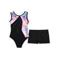 thumbnail image 3 of Aislor Kids Teen Girls Gymnastics Leotard with Shorts Set Dance Ballet Unitard Two Pieces Sport Size 3-14 Colorful Heart 7-8, 3 of 7