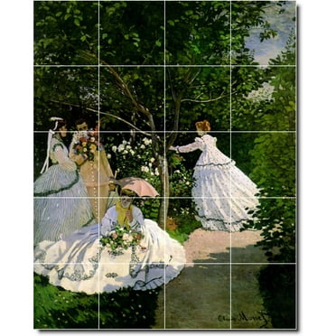 Ceramic Tile Mural-Claude Monet Women Painting 49. 17" w x 21.25" h using (20) 4.25 x 4.25 ceramic tiles
